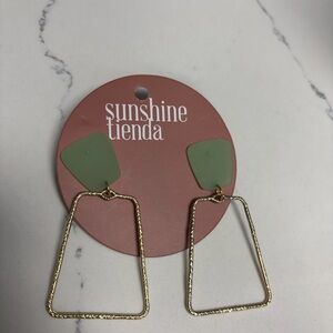 Sunshine Tienda seafoam Green and Gold Earrings